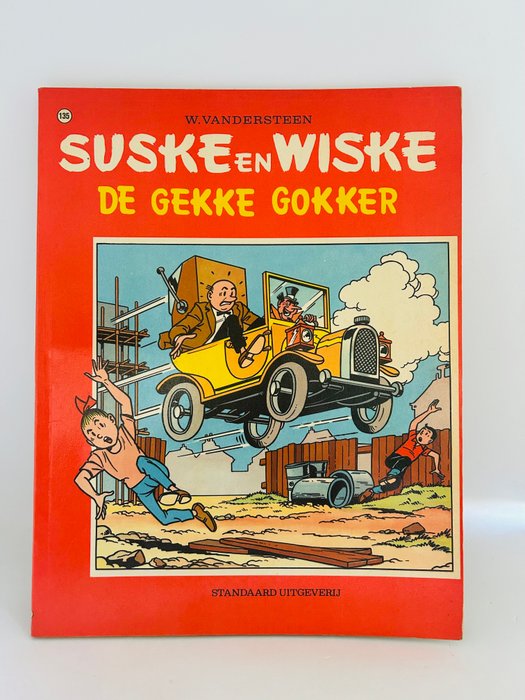 Suske en Wiske 135 - De Gekke Gokker - Gesigneerd Paul Geerts + 3 Gesigneerde prenten Paul Geerts - 4 Album - Første udgave - 1972/1972