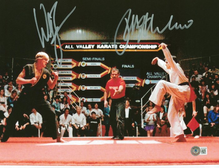 The Karate Kid - Ralph Macchio  William Zabka - Signed 28x35 cm Poster - with Beckett COA