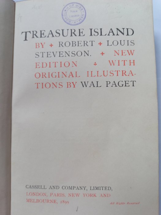 Robert Louis Stevenson/Wall Paget - Treasure Island in Bumpus fine binding - 1899