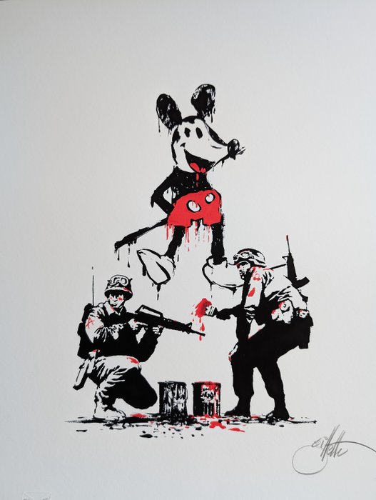 Jeff Gillette (1959) - Jeff Gillette Banksy Art in Action: Happy Mouse