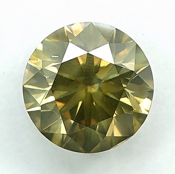 1 pcs Diamant  (Naturfarvet)  - 0.91 ct - Fancy intense Brunlig Gul - SI2 - International Gemological Institute (IGI)