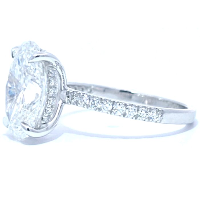 Ring Platin -  4.36ct. tw. Diamant (Laboratoriedyrket) - Diamant - E, VS1