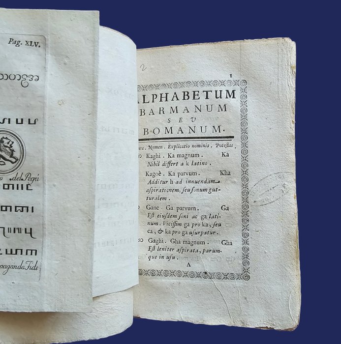 Amaduzzi - Alphabetum Barmanum, Persicum, Hebraicum, Harabicum, Armenu, Eccsyro, Caldeo - 1776/1791