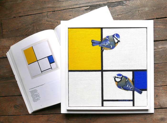 Jos Verheugen - Free after Mondrian; with Blue Tits (M878)