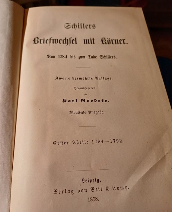 Schiller - Schillers Briefwechsel mit Körner - 1878