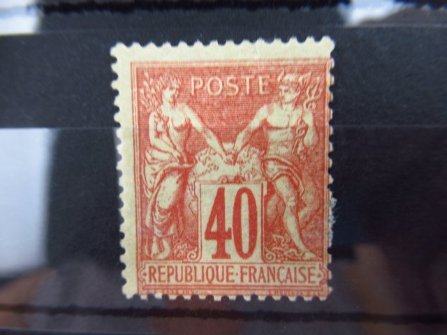 Frankrig 1878 - kyst 900€ type I salvie 40c rød orange - Yvert n°70