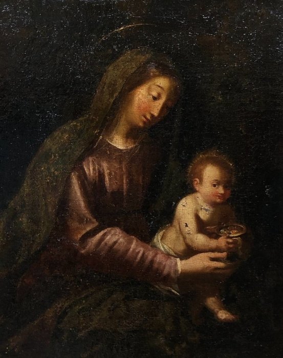 École espagnole (c. 1700) - Madonna dal bicchierino