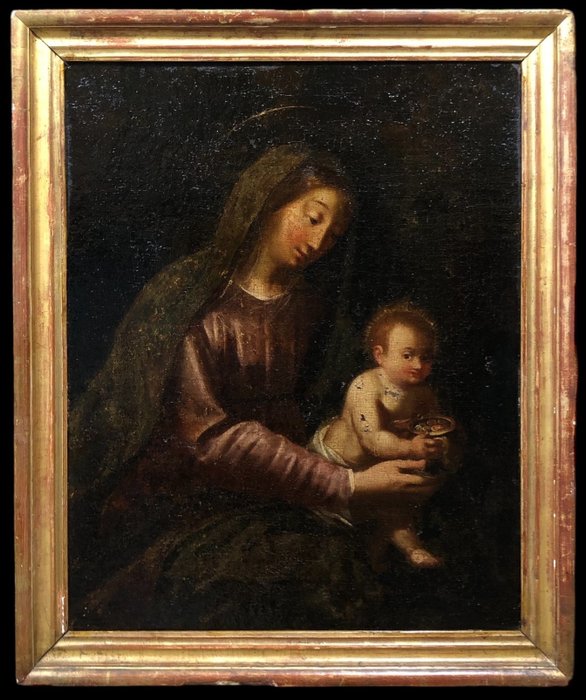 École espagnole (c. 1700) - Madonna dal bicchierino