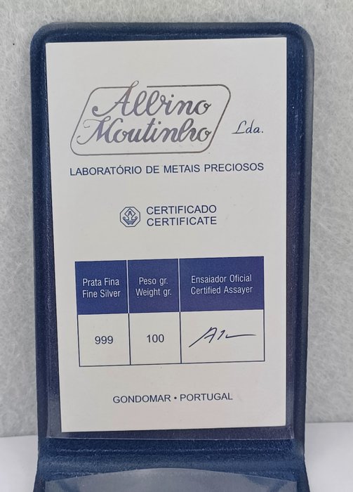 100 gram - Sølv 999 - Albino Moutinho - Forseglet  Med certifikat  (Ingen mindstepris)