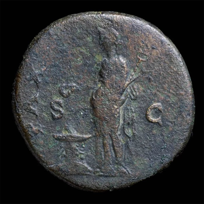 Romarriket. Vespasian (AD 69-79). Dupondius Roma - PAX AVG  (Ingen mindstepris)