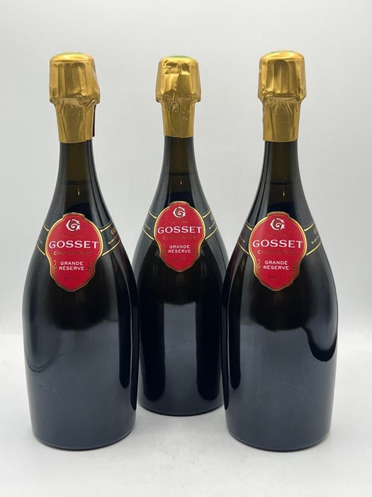 Gosset, Champagne Grande Reserve - Champagne Brut - 3 Flasker (0,75 L)