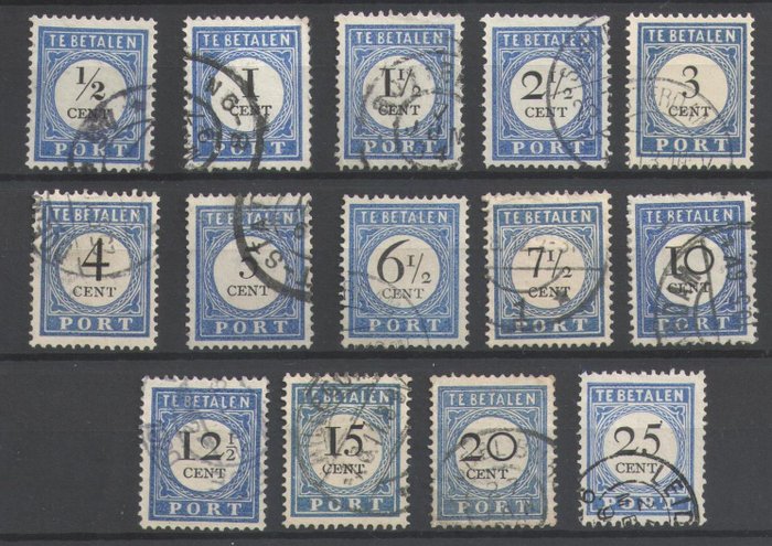 Holland 1870/1907 - Samling af frimærker - NVPH P1/P2, P3/P12, P13/P26, P27/P28, P29/P30, P31/P43