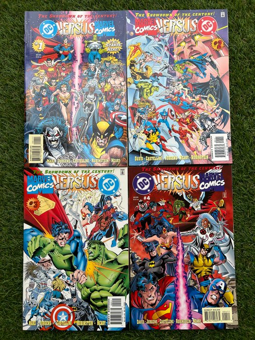 DC versus Marvel #1-#4 - DC versus Marvel - 4 Comic, Complete series - Første udgave - 1996