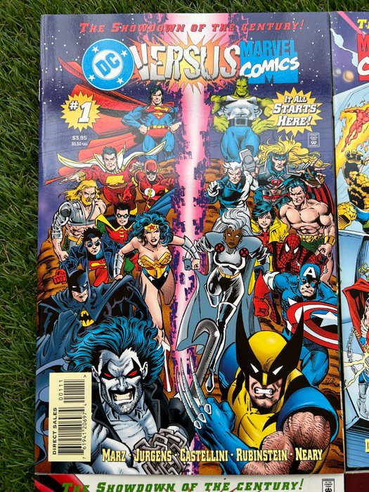 DC versus Marvel #1-#4 - DC versus Marvel - 4 Comic, Complete series - Første udgave - 1996