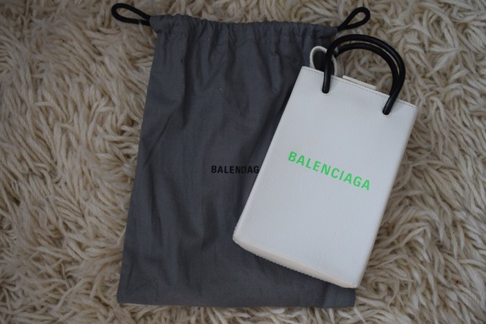 Balenciaga - White Shopping Phone Holder bag - Taske