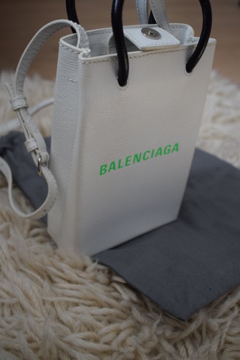 Balenciaga - White Shopping Phone Holder bag - Taske