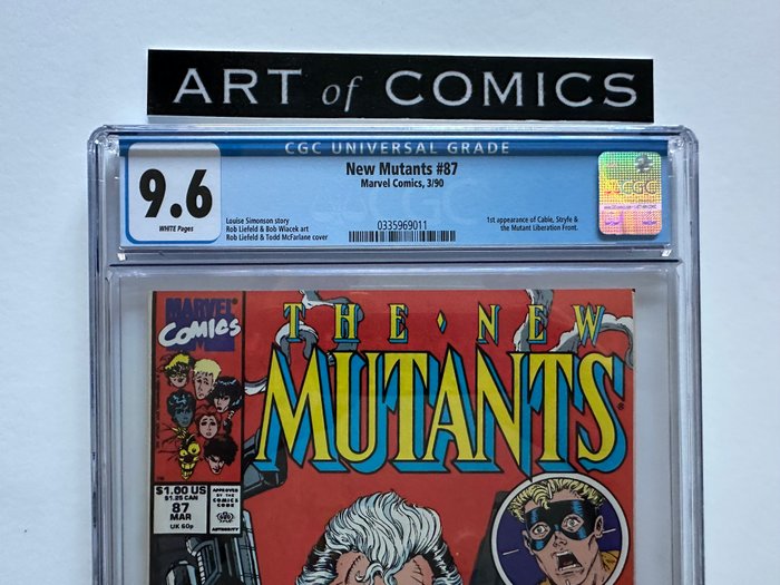 The New Mutants #87 - 1st Appearance of Cable, Stryfe  The Mutant LIberation Front!! - Key Book!! - CGC Graded 9.6!! - Extremely High Grade!! - White Pages!!!! - 1 Graded comic - Første udgave - 1990