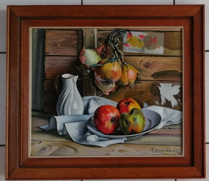 Raoul Martinez (1876-1974) - Stilleven met appels en uien