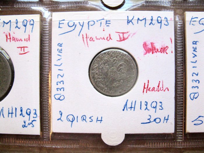 Egypten Type Collection of 45 Old Coins 1863-1944 including 11x silver