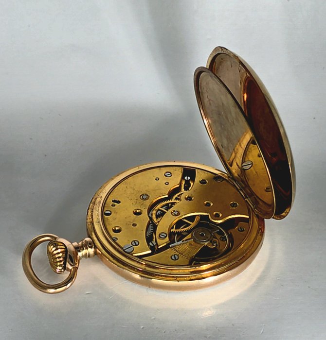 LIP Besançon. - vergoldete Lepine Taschenuhr - Sonnenstrahlenmuster - Zahlen 1 bis 24 - No Reserve Price - Frankrig omkring 1915