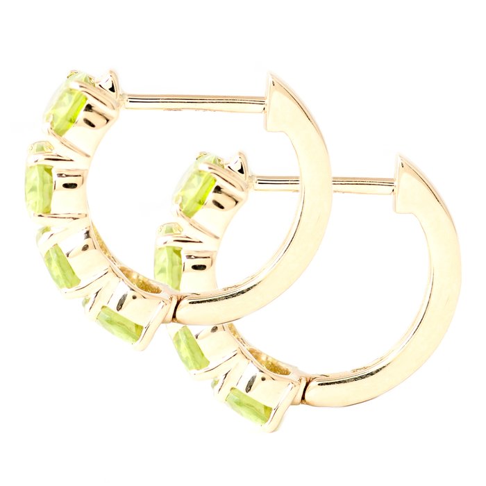 Ingen mindstepris - Øreringe - 14 karat Gulguld -  3.97ct. tw. Peridot