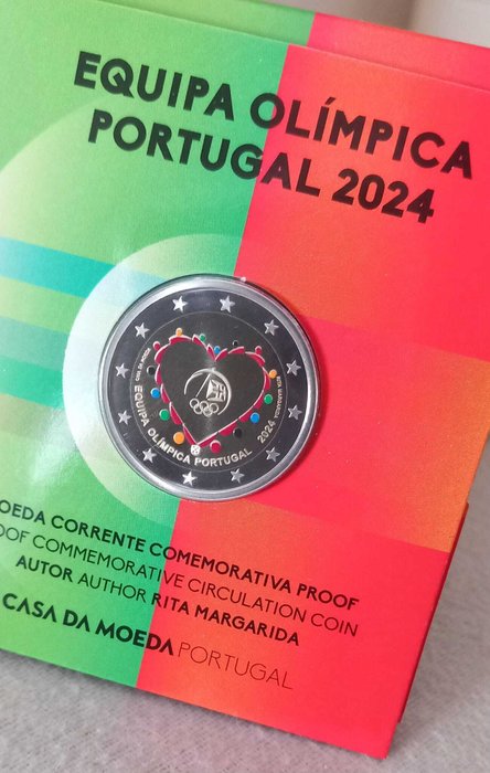 Portugal. 2 Euro 2024 "Equipa Olimpica Portugal" Proof