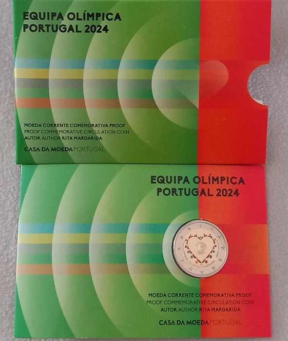 Portugal. 2 Euro 2024 "Equipa Olimpica Portugal" Proof