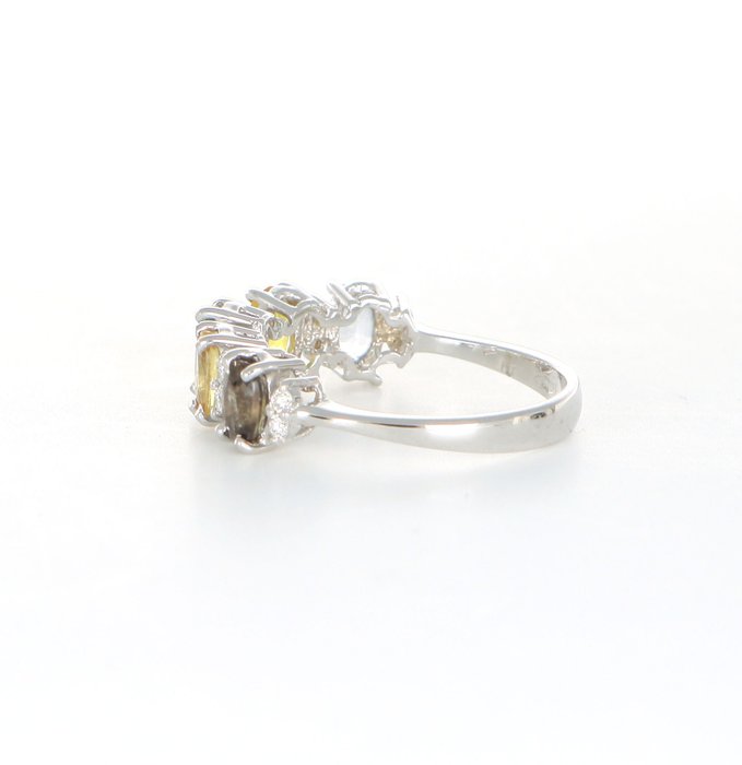 Ingen mindstepris - Ring - 18 kraat Hvidguld -  1.50ct. tw. Safir - Diamant