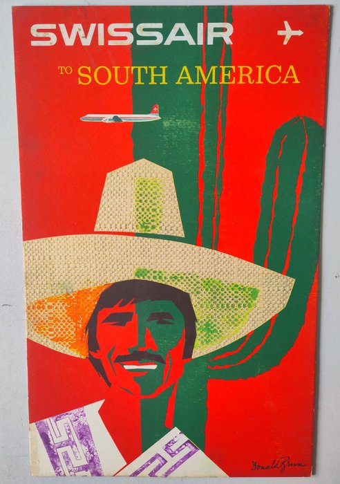 Donald Brun - Swissair to South America - 1950‹erne