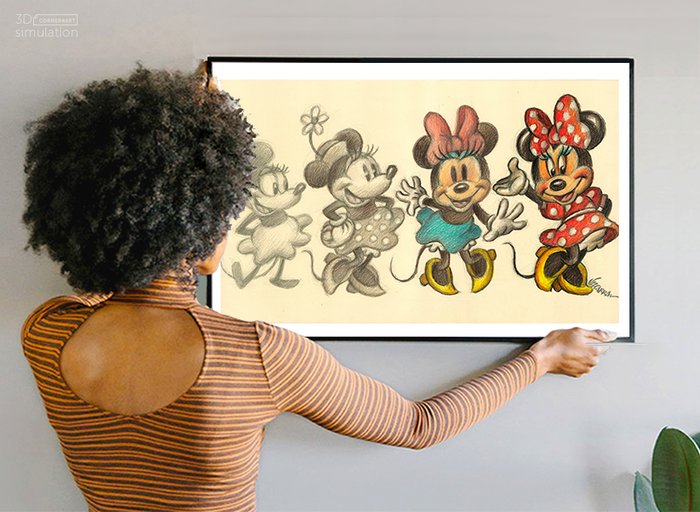 Joan Vizcarra - Minnie Mouse's Evolution - Original Drawing - 50 x 30 cm