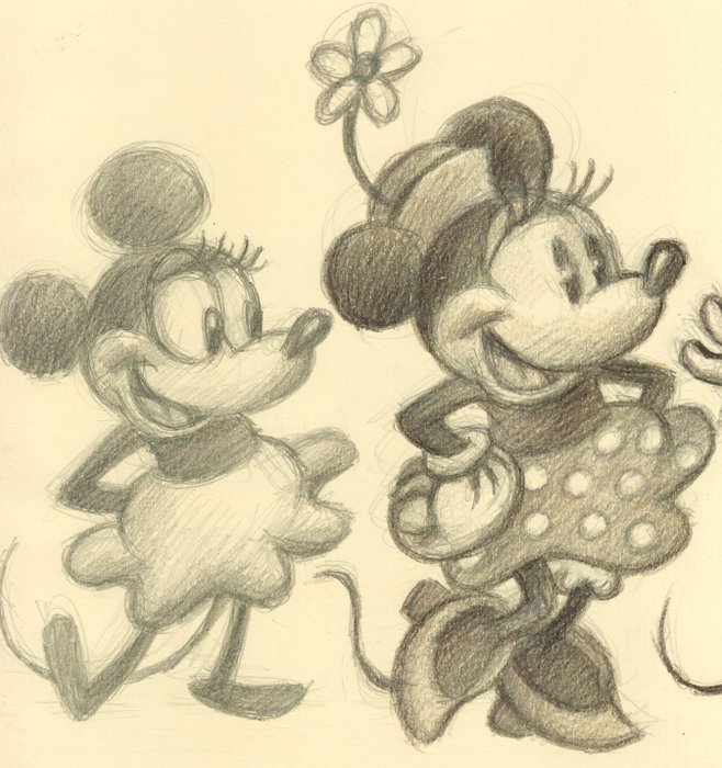 Joan Vizcarra - Minnie Mouse's Evolution - Original Drawing - 50 x 30 cm