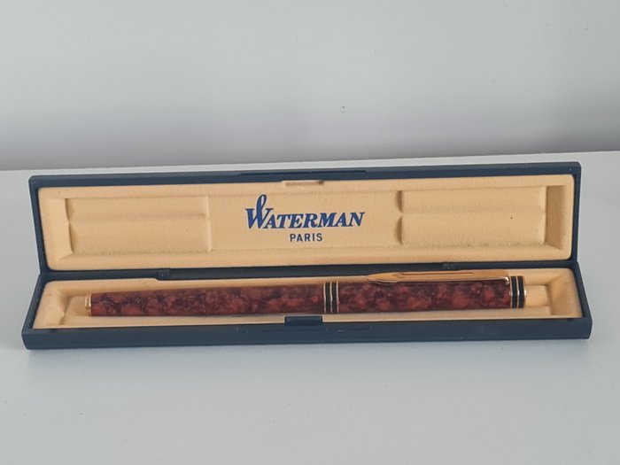 Waterman - Exécutive, Cognac marbré RB plume en or 18 cts 750 - Fyldepen