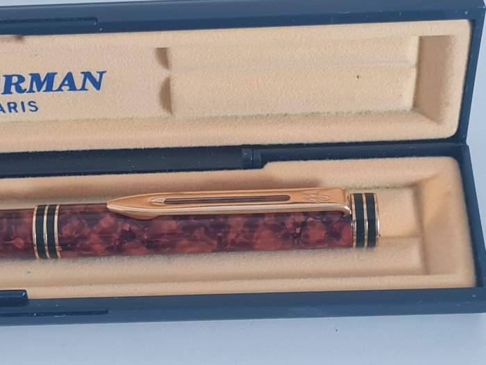 Waterman - Exécutive, Cognac marbré RB plume en or 18 cts 750 - Fyldepen