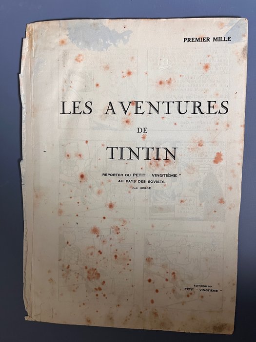 Tintin T1 - Tintin au pays des Soviets - 1er mille - Numéroté - Signé - Découpé