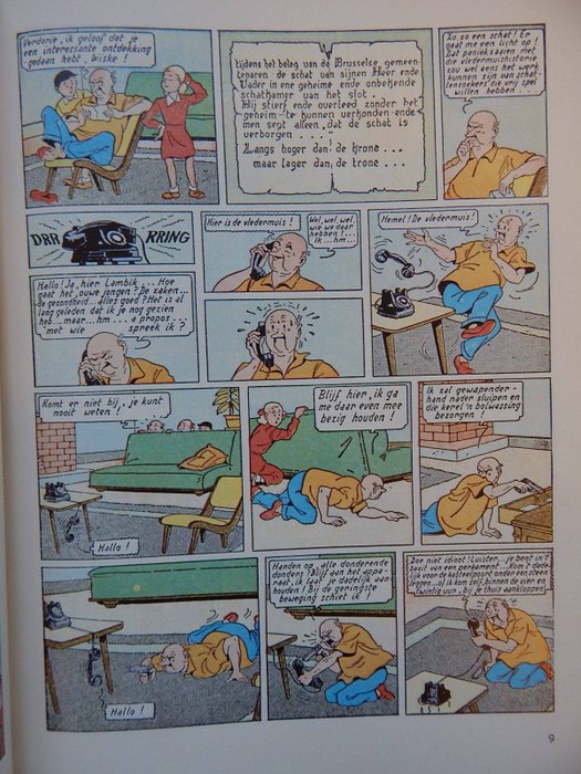 Suske en Wiske / Bob et Bobette - Proefdruk - Lombard archief - De schat van Beersel / Le trésor de Beersel (p.7) - 1 x tegneserietryk/korrektur