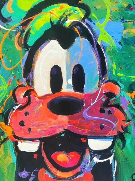 Eric Robison, Disney concept designer Goofy Portrait - Fine Art Giclée by Eric Robison - 46 x 46 cm - (2022)