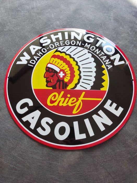 Washington - Washington gasoline gas station enamel sign Emailschild Emaille Schild Tankstelle