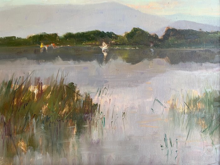 Ramon Vila (1958) - Reflets sur le lac de Banyoles Catalogne