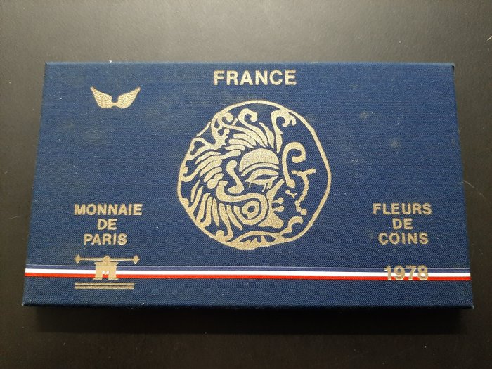 Frankrig. Year Set (FDC) 1978 (9 monnaies). Boitier "Ailes"