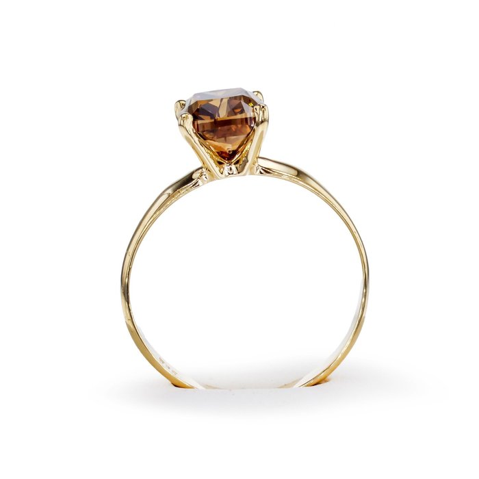 Forlovelsesring - 14 karat Gulguld -  2.02ct. tw. Diamant (Naturfarvet)