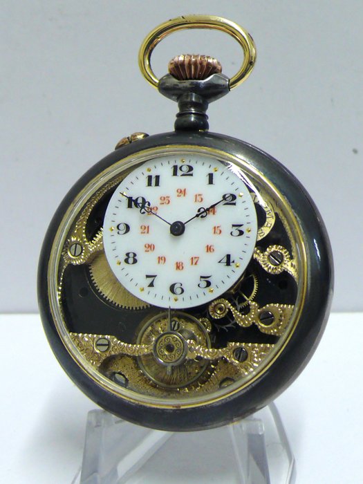 Hebdomas - 8 Days/Jours Skeleton customized pocket watch - No Reserve Price - 1850-1900