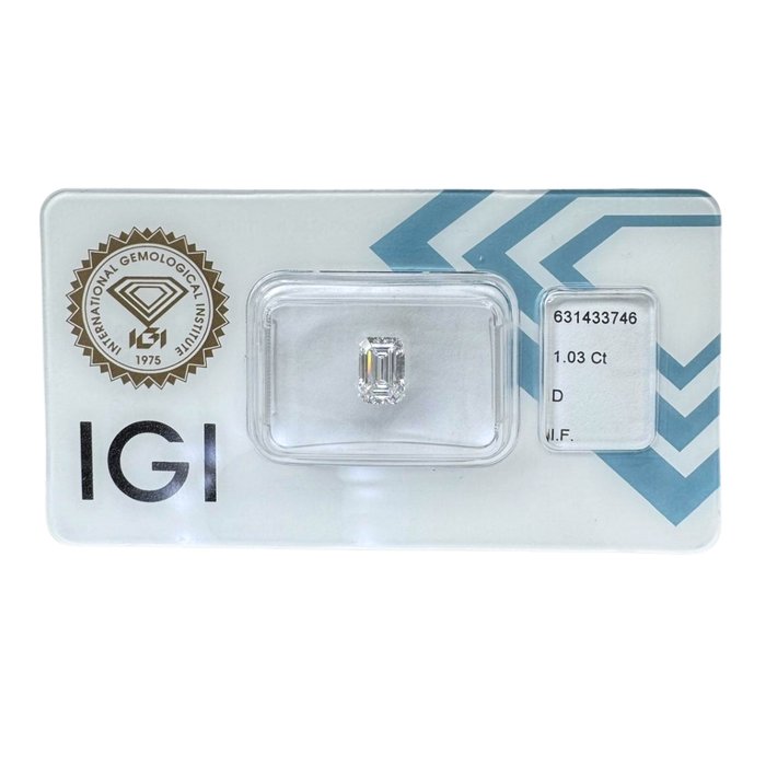 1 pcs Diamant  (Natur)  - 103 ct - D (farveløs) - IF - International Gemological Institute (IGI)