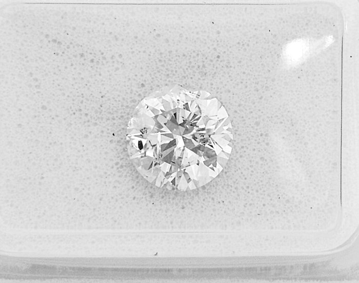 1 pcs Diamant  (Natur)  - 1.08 ct - Rund - F - I1 - Gemewizard Gemological Laboratory (GWLab)