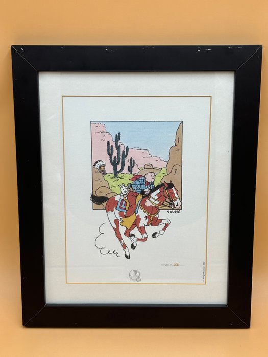 Tintin - Lithographie Moulinsart - Tintin en Amérique - Centenaire de Hergé