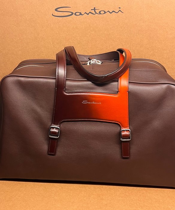 Santoni - Santoni 100%  leather weekend bag - Taske