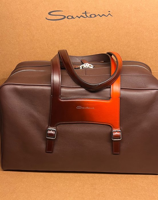 Santoni - Santoni 100%  leather weekend bag - Taske