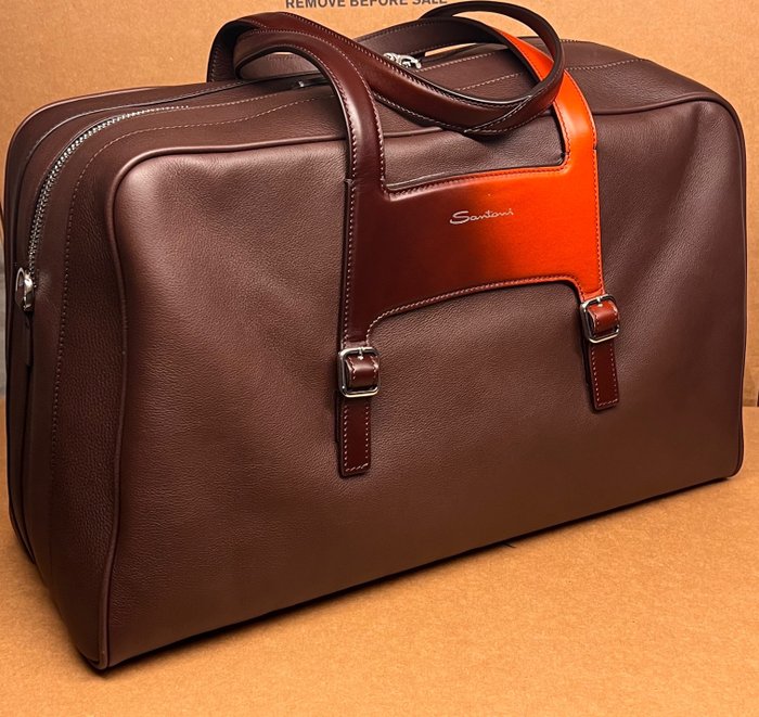 Santoni - Santoni 100%  leather weekend bag - Taske