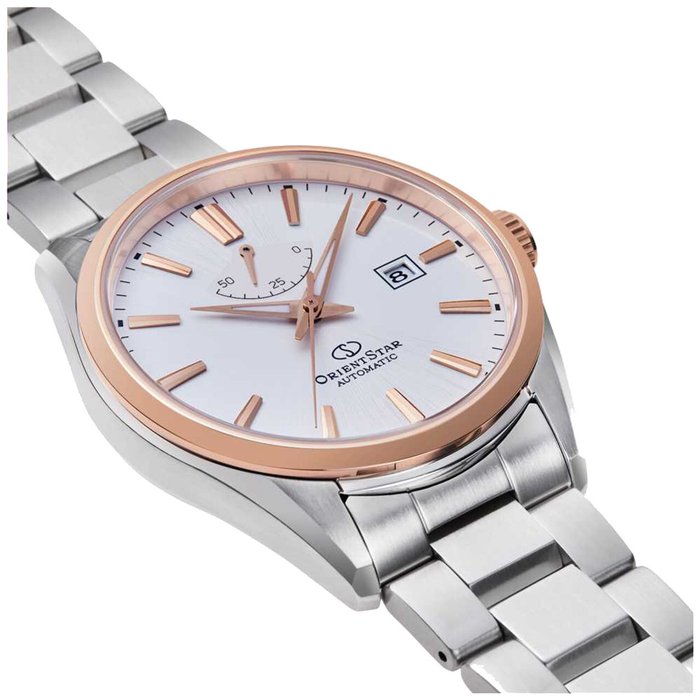 Orient Star - Ingen mindstepris - RE-AU0401S00B - Mænd - Contemporary Basic Date Hvid Sølv Ur - Splinterny