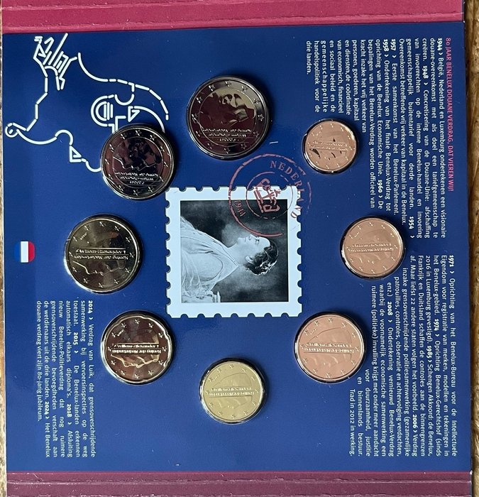 Benelux. BeNeLux set 2024 "80 Jaar Benelux" (incl. penning)  (Ingen mindstepris)