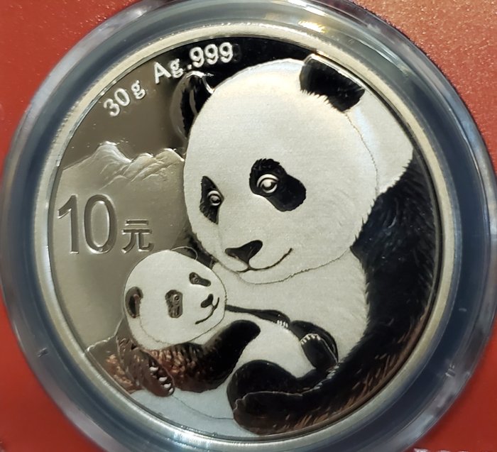 Kina. 10 Yuan 2019 Panda, 30g (.999) - MS70  (Ingen mindstepris)